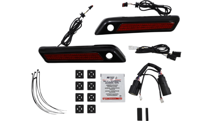 Custom Dynamics Saddlebag Latch LED Accent Lights Red Black Harley Touring 14+