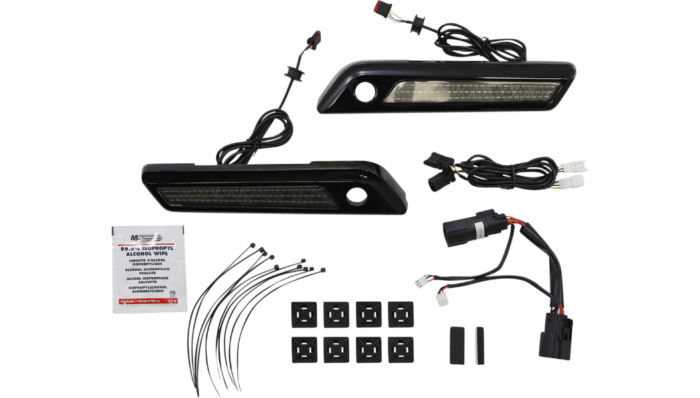 Custom Dynamics Saddlebag Latch LED Accent Lights Smoke Black Harley Touring 14+