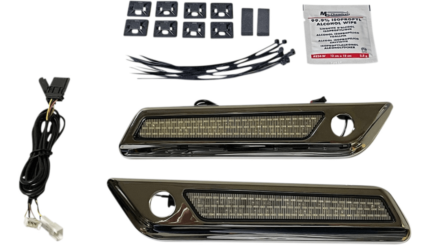 Custom Dynamics Saddlebag Latch LED Accent Lights Smoke Chrome Harley Touring 14+