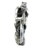 Devil and Wheel Front Fender Ornament Silver Pewter Finish Harley Custom Vintage