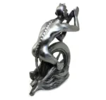 Devil and Wheel Front Fender Ornament Silver Pewter Finish Harley Custom Vintage