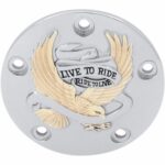 Drag Chrome Gold 5-Bolt Eagle Ignition Cover Live to Ride Harley Twin Cam 99-17