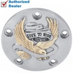 Drag Chrome Gold 5-Bolt Eagle Ignition Cover Live to Ride Harley Twin Cam 99-17