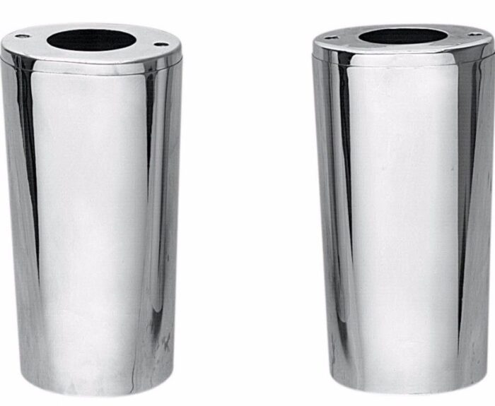 Drag Smooth Chrome Fork Tube Slider Covers Cowbells Harley Touring Softail 49-17