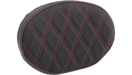 Drag Specialties Sissy Bar Pad Pillow Black Double Diamond Red Oval Vinyl Harley