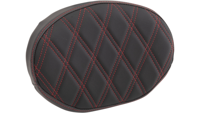 Drag Specialties Sissy Bar Pad Pillow Black Double Diamond Red Oval Vinyl Harley