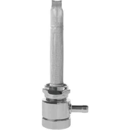 High-Flow Fuel Valve Custom Round Knob Chrome 22mm Round Inward Outlet Harley