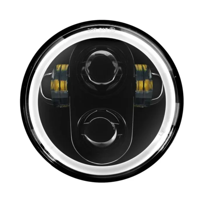 Hogworkz 5-3/4" White LED Halomaker Head Lamp Light Black Harley Dyna Softail XL