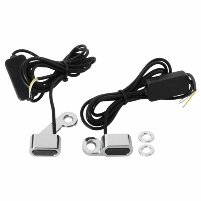 Hogworkz LED Handlebar DRL Turn Signals Lights Chrome 60" Wire Harley Davidson