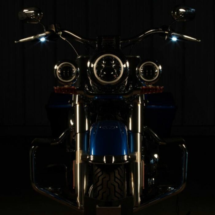 Hogworkz LED Handlebar DRL Turn Signals Lights Chrome 60" Wire Harley Davidson