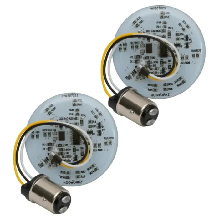 Hogworkz Sequentialz LED Front 2" Turn Signals Lights 1157 Bullet Lens Harley HD