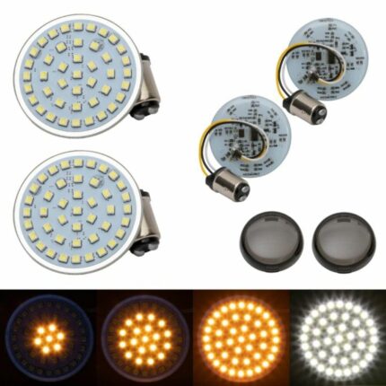 Hogworkz Sequentialz LED Front 2" Turn Signals Lights 1157 Bullet Lens Harley HD