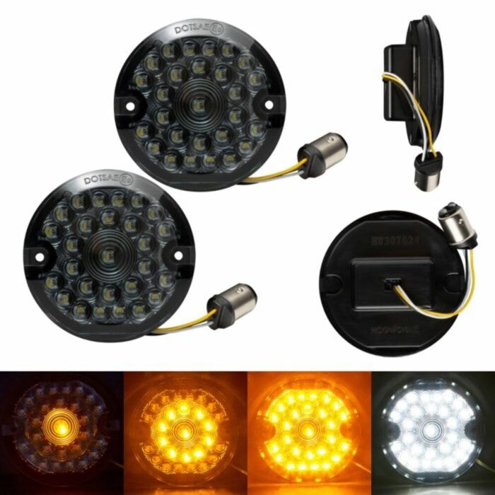 Hogworkz Sequentialz LED Front Flat Lens 2" Turn Signals Lights 1157 Harley HD