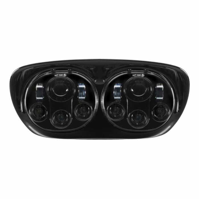 Hogworkz White LED Blackout Dual Visionz Head Light Lamp 75W Harley FLTR 98-13