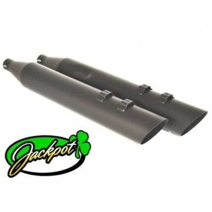 Jackpot M8 Street Outlaw Black Slash Down Slip On Mufflers Harley Touring 2017+