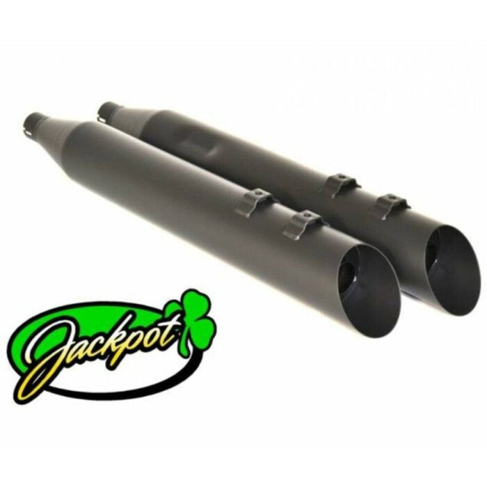 Jackpot M8 Street Outlaw Black Slash Up Slip On Mufflers Harley Touring 2017+