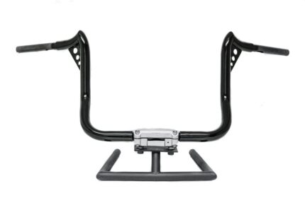 KST Kustoms Gloss Black 12" Punisher Handlebars Bars Harley Touring Batwing FLH