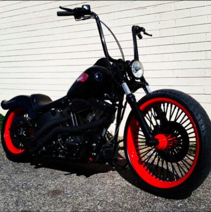 KST Kustoms Gloss Black 12" Straight Jacket Handlebars Bars Harley FLTR 1.25"