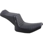 Le Pera Black Double Pleated Tailwhip 2 Up Seat Harley Super Glide FXR 82-00