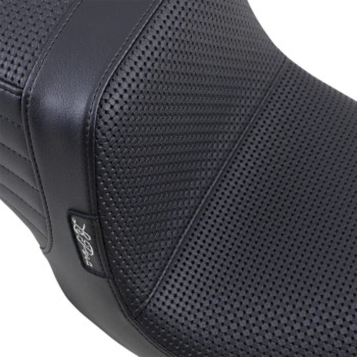 Le Pera Black Tailwhip 2 Up Basket Weave Seat Harley Dyna Super Glide FXD 99-03