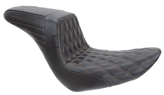 Le Pera Kickflip Brown Double Diamond 2Up Seat Harley Softail M8 18+ FXLRS FLSB