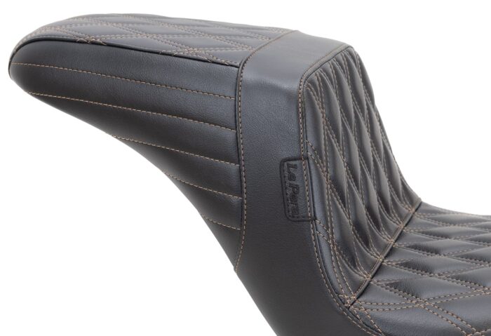 Le Pera Kickflip Brown Double Diamond 2Up Seat Harley Softail M8 18+ FXLRS FLSB