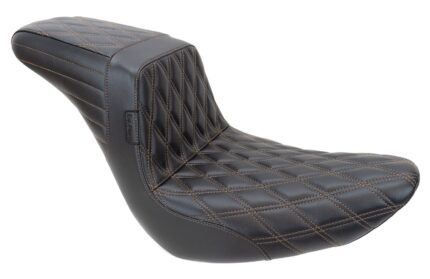 Le Pera Kickflip Brown Double Diamond 2Up Seat Harley Softail M8 18+ FXLRS FLSB