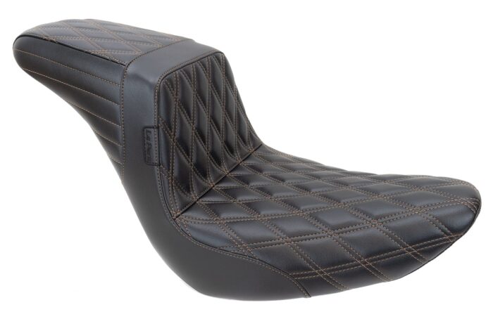 Le Pera Kickflip Brown Double Diamond 2Up Seat Harley Softail M8 18+ FXLRS FLSB