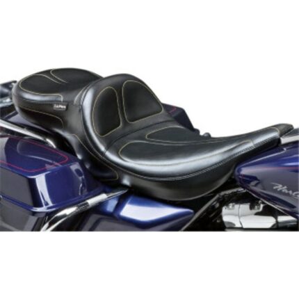 Le Pera Maverick Stitched Black 2 Up Daddy Long Legs Seat Harley Touring 02-07