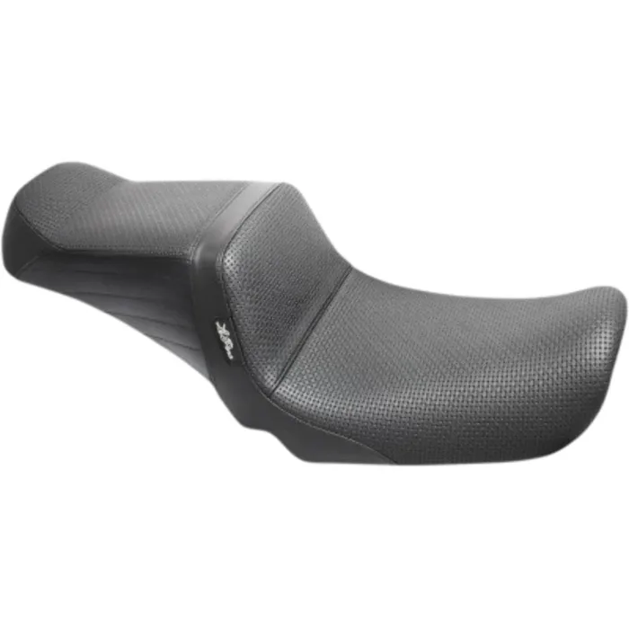 Le Pera TailWhip 2 Up Basket Weave Stitch Black Seat Street Harley Dyna FXD 06+