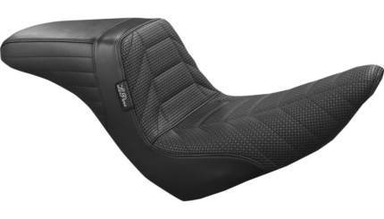 LePera Kickflip Seat Track Pleat Black Marathon Foam BikerTec Harley Softail 18+