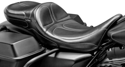 LePera Maverick Stitch Daddy Long Legs Seat 2 Up Touring 2008-2023 Harley Bagger