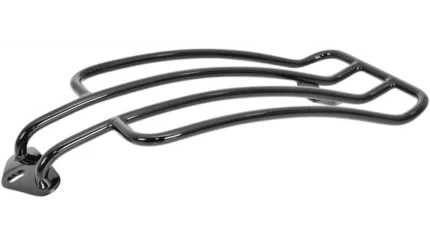 Motherwell 6" x 11" Solo Luggage Rack Gloss Black Steel Harley Softail 18-21