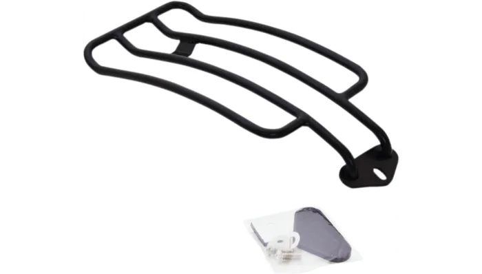 Motherwell 6" x 11" Solo Luggage Rack Matte Black Steel Harley Softail 18-21