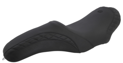 Mustang Black Tripper Fastback Seat for Yaffe Tank Harley Touring 2008+