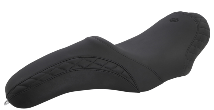 Mustang Black Tripper Fastback Seat for Yaffe Tank Harley Touring 2008+