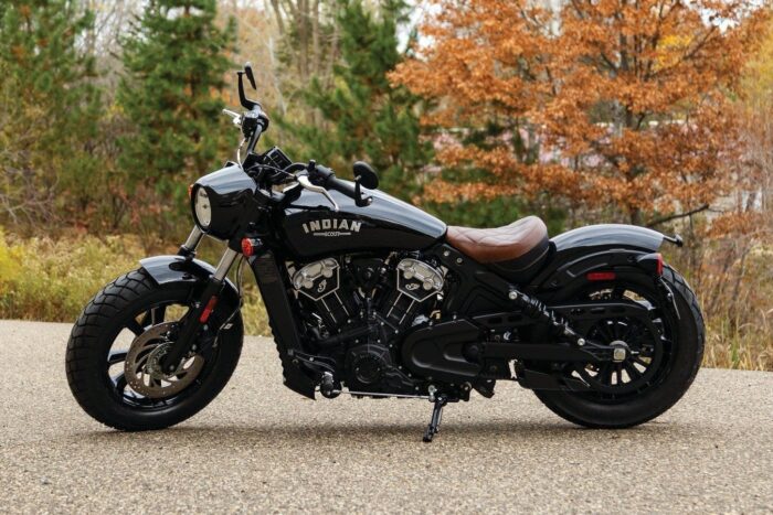 Mustang Brown Standard Touring Solo Seat Diamond Stitch Indian Scout Bobber 18+
