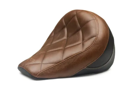 Mustang Brown Standard Touring Solo Seat Diamond Stitch Indian Scout Bobber 18+