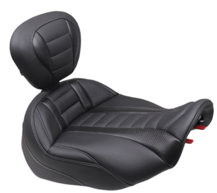 Mustang Deluxe Touring Solo Seat Gun Metal Stitch Harley Touring FLT/FLH '23-'24