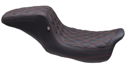 Mustang Double Diamond Squareback Seat American Beauty Red Harley Touring 2008+