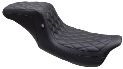 Mustang Double Diamond Squareback Seat Black Seat Harley Touring 2008+
