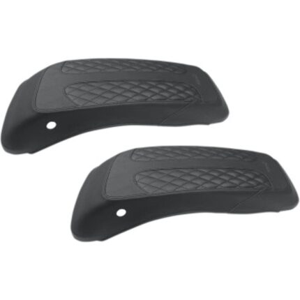 Mustang Saddlebag Black Diamond Stitch Lid Covers 14-21 Harley Touring