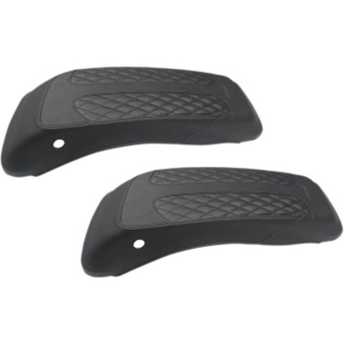 Mustang Saddlebag Black Diamond Stitch Lid Covers 14-21 Harley Touring