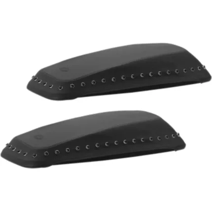 Mustang Saddlebag Black Lid Covers Black Studs 14-21 Harley Touring