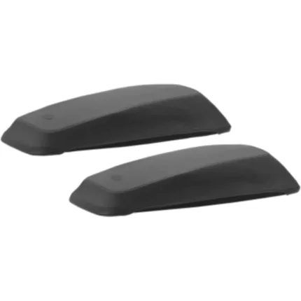 Mustang Saddlebag Plain Black Lid Covers Black Stitching 14-21 Harley Touring