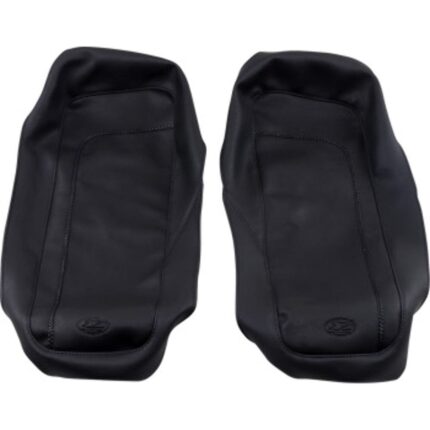 Mustang Seats Black Saddlebag Lid Cover Black Stitching 1993-2013 Harley Touring
