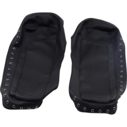 Mustang Seats Black Saddlebag Lid Cover Black Studs 1993-2013 Harley Touring
