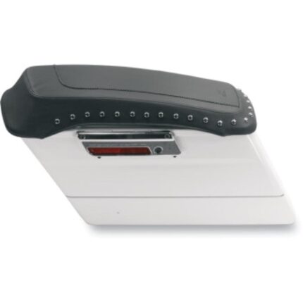 Mustang Seats Black Saddlebag Lid Cover Chrome Studs 1993-2013 Harley Touring