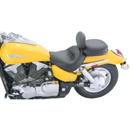Mustang Two Piece Vintage Wide Touring Seat Black Backrest Honda VTX1300C 04-09