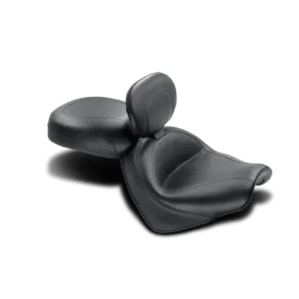 Mustang Two Piece Vintage Wide Touring Seat Black Backrest Honda VTX1300C 04-09